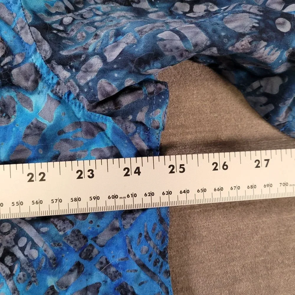 Banana Republic‎ Geometric Blue Hawaiian Shirt Mens Size Large